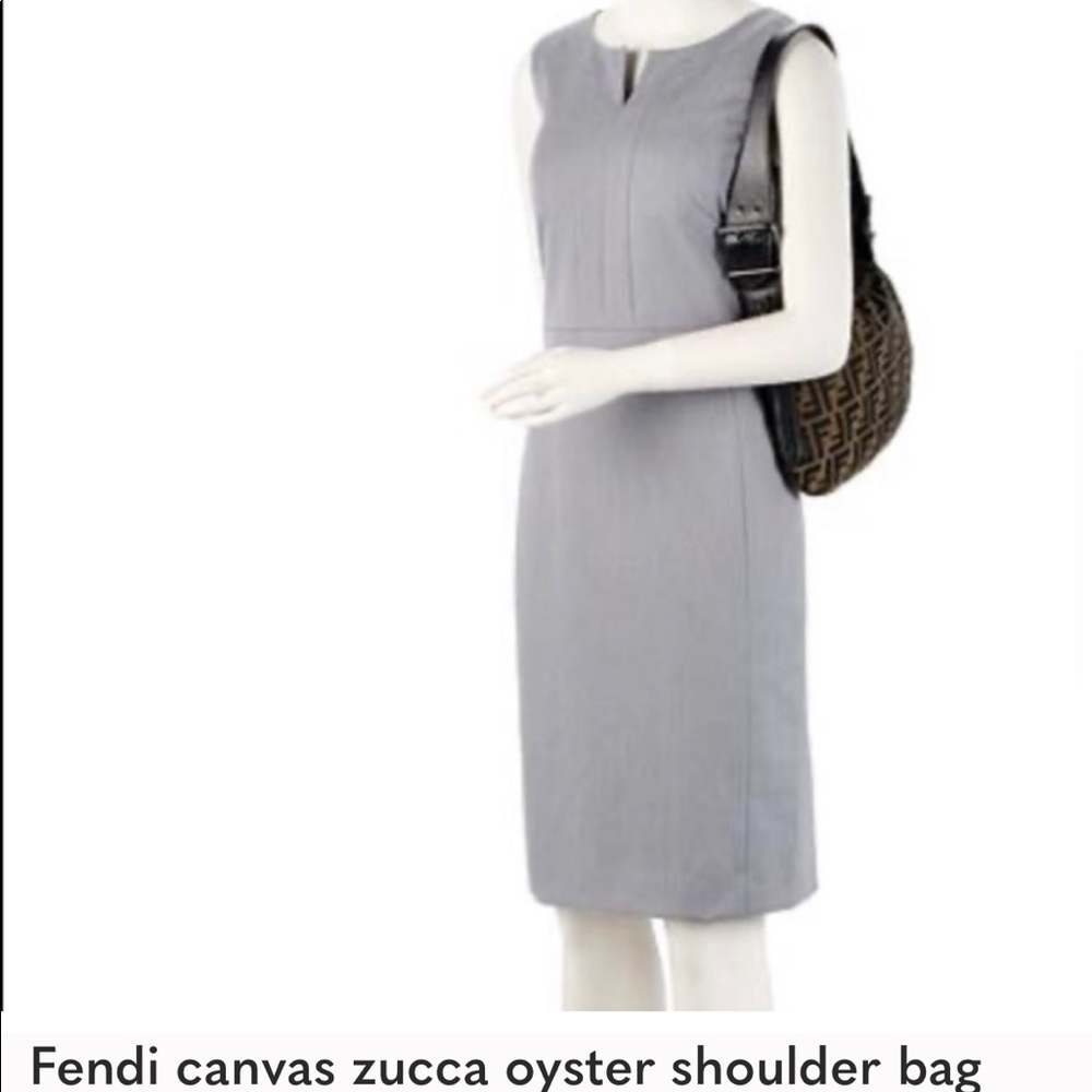 Authentic Fendi canvas zucca oyster shoulder bag - Picture 8 of 10